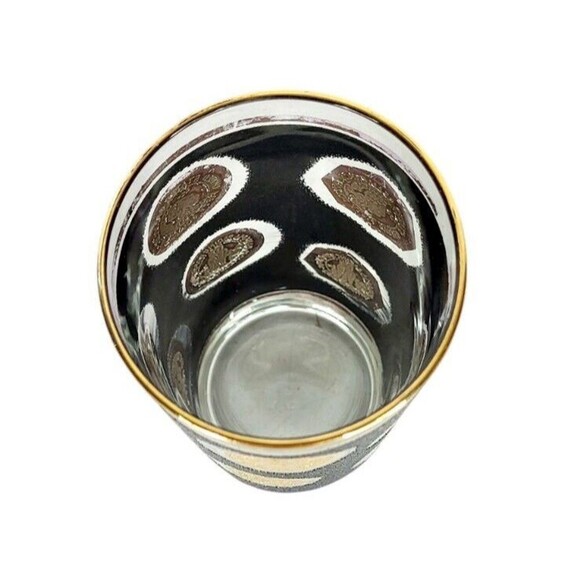 Vintage Libbey 60s MCM Black Gold Old World Coin Highball Tumbler Barware Glass - Picture 10 of 11